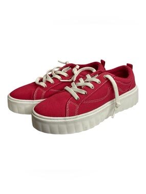 Roxy Rory Surf Women's Red/White Canvas Cushioned Lace-Up Low Top Sneaker 7 M